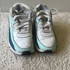 Kids White and Teal Sneakers